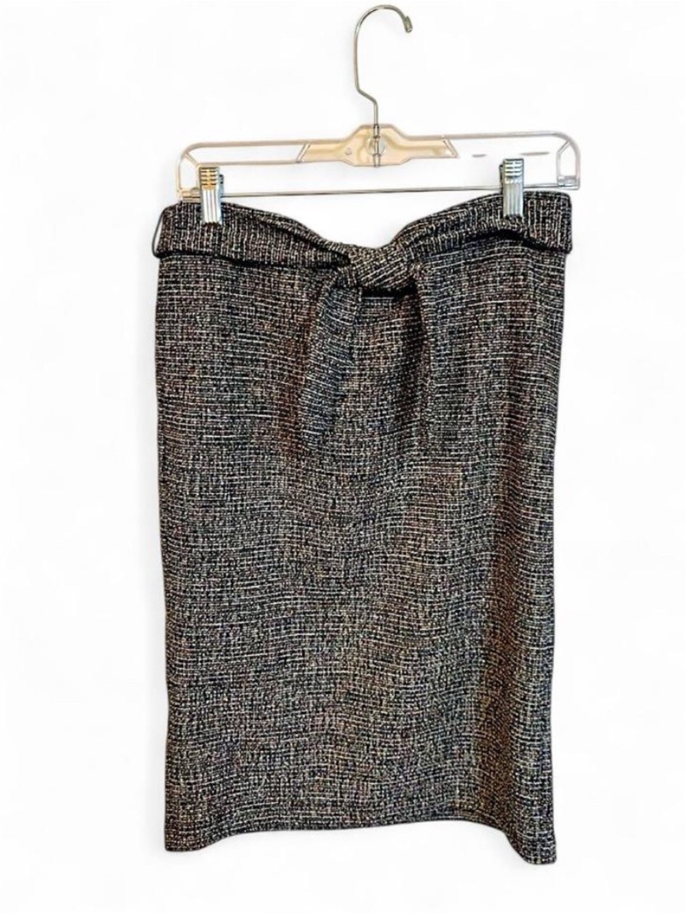 NWT Multicolor Confetti Tweed Tie Waist Stretch Pencil Skirt M